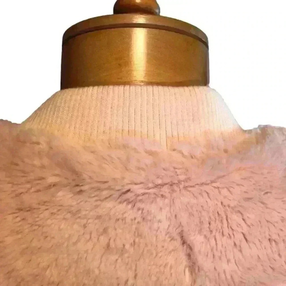 Love Tree Light Pink Soft Faux Fur Fluffy Bomber Coat Jacket Women Size Large - Picture 7 of 15